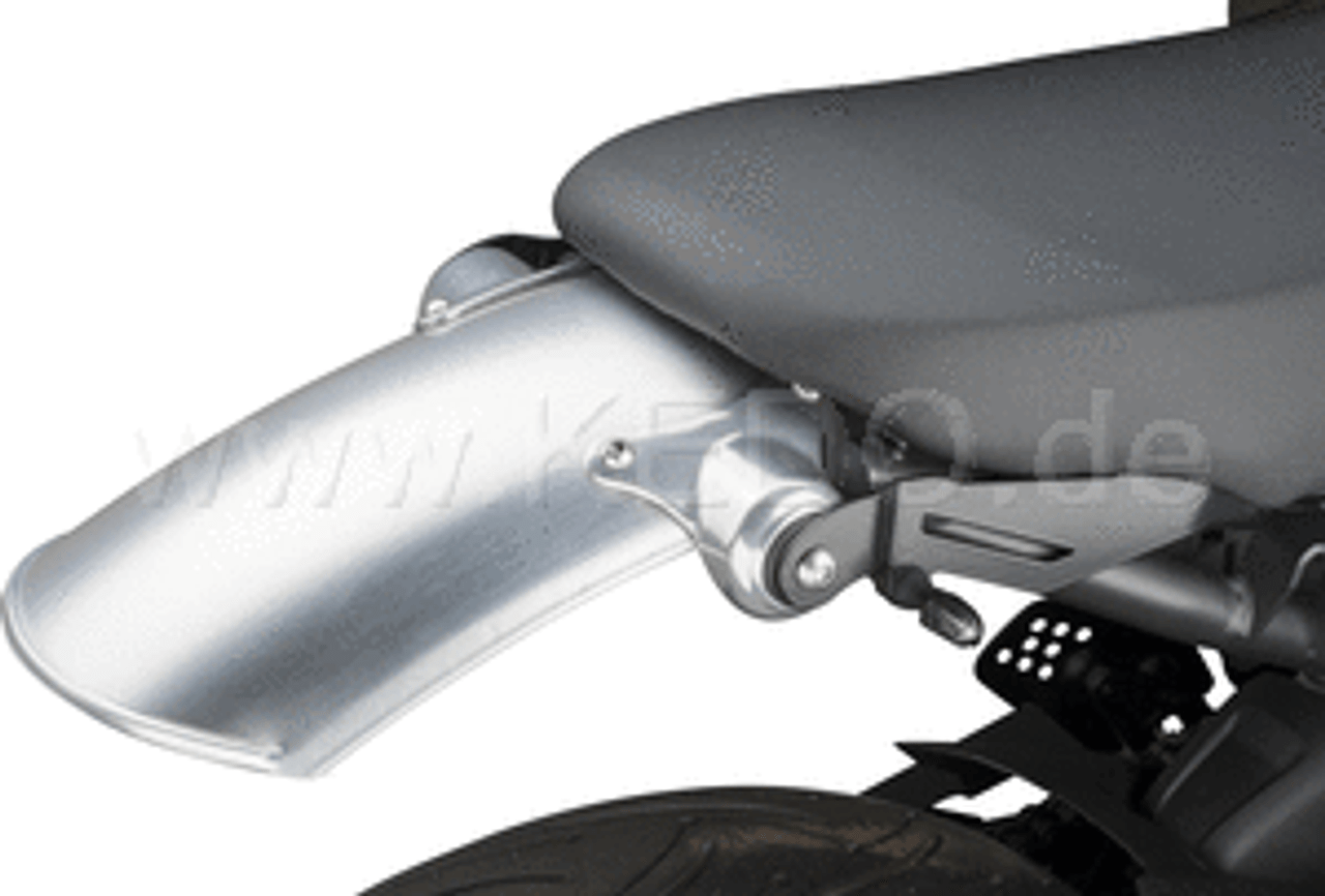 Aluminium Rear Fender incl. Brackets, ready-to-mount, raw aluminium, handmade in Germany