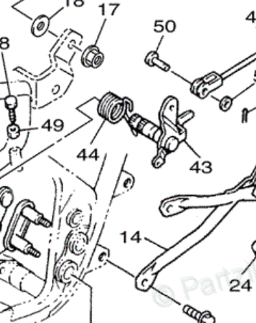Foot Brake Pedal Shaft YAMAHA SR400 SR500 OEM reference 3H0-27212-00-00