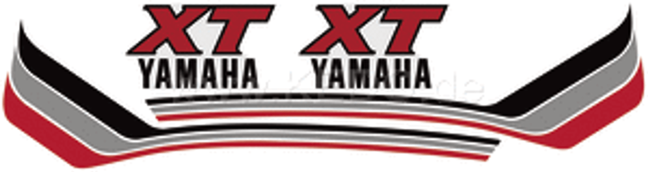 Fuel Tank Decal '83 XT550 Red/Silver/Anthracite, Right & Left