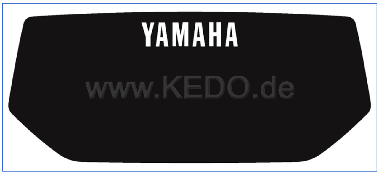 Decal Headlight Mask, black with white YAMAHA lettering (Heavy Duty quality with protective laminate) fits item K29451/K29451RP/K28656/K28656RP