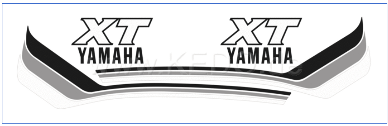 Fuel Tank Decal Set, white/silver/black, 1 pair (Replica)