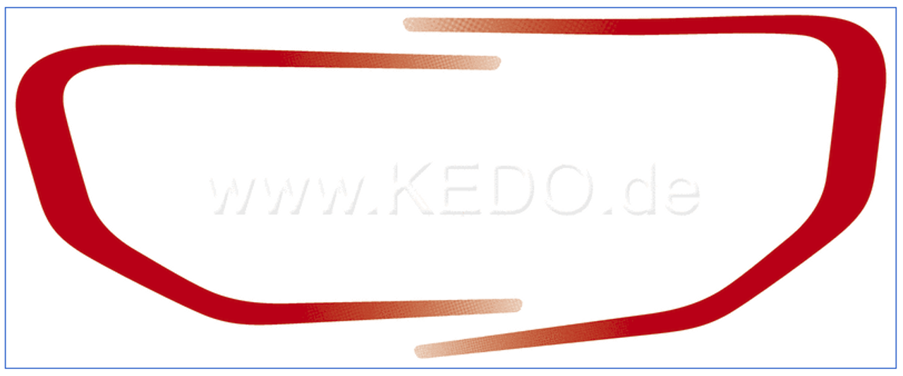 Side Cover Decal / Trim Sticker, red with white gradient, 1 pair for right and left side of vehicle