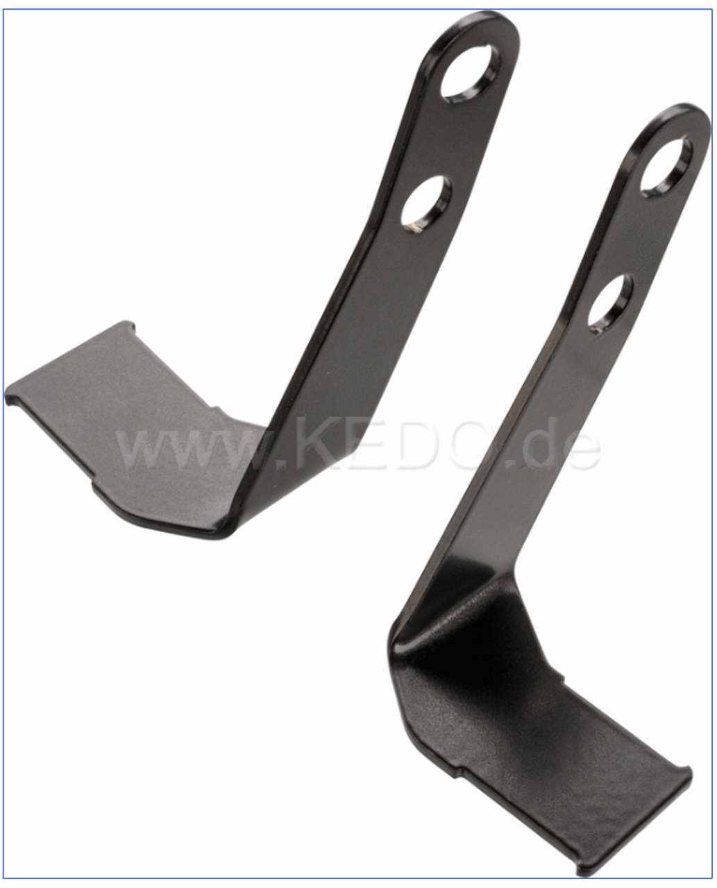 Indicator Bracket, front, stainless steel black coated, 1 pair (for indicators item 42019/42020), OEM reference # 36A-83328-00 / 36A-83318-00