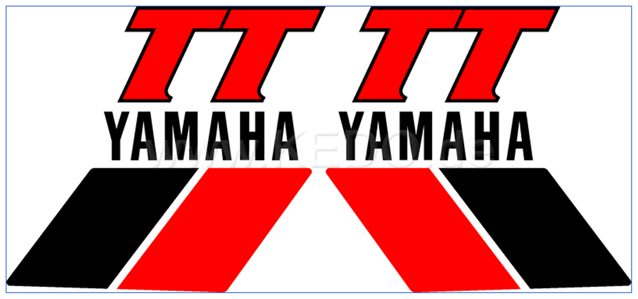 Sticker/Tank Decal TT600, approx. 146x159mm, red/black/white, 1 pair for left/right, OEM reference # 34K-24163-00