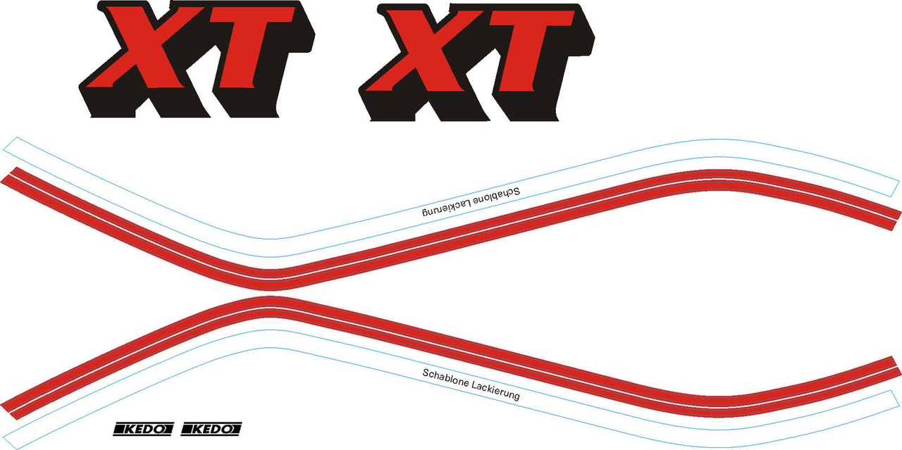 Tank Decal Red/Black, 1 pair XT250 '81