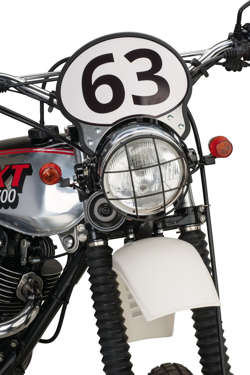 Starting Number Plate 'Six Days', aluminium, with stainless steel brackets black, suitable for original headlight and -brackets (incl. 2 stickers)