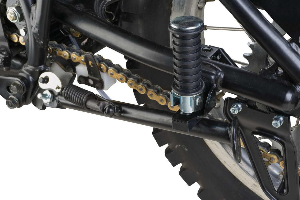 Bump Stop Side Stand, incl. mounting bracket (to be screwed behind the left passenger footrest) XT250, XT500, eliminates rattling, protects the stand