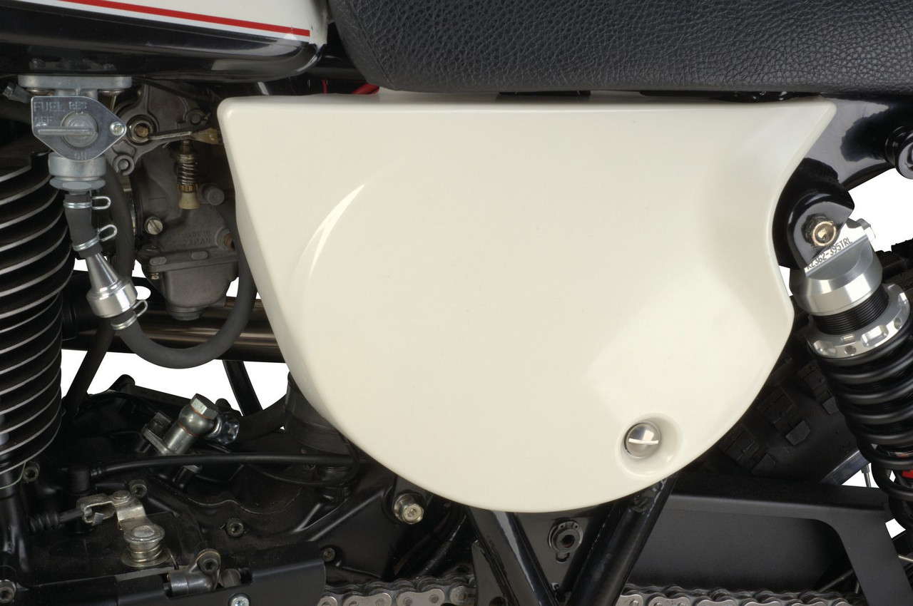 Replica Side Cover left TT500 XT500, White / Clean White, for pin bolt mounting see item 21109A