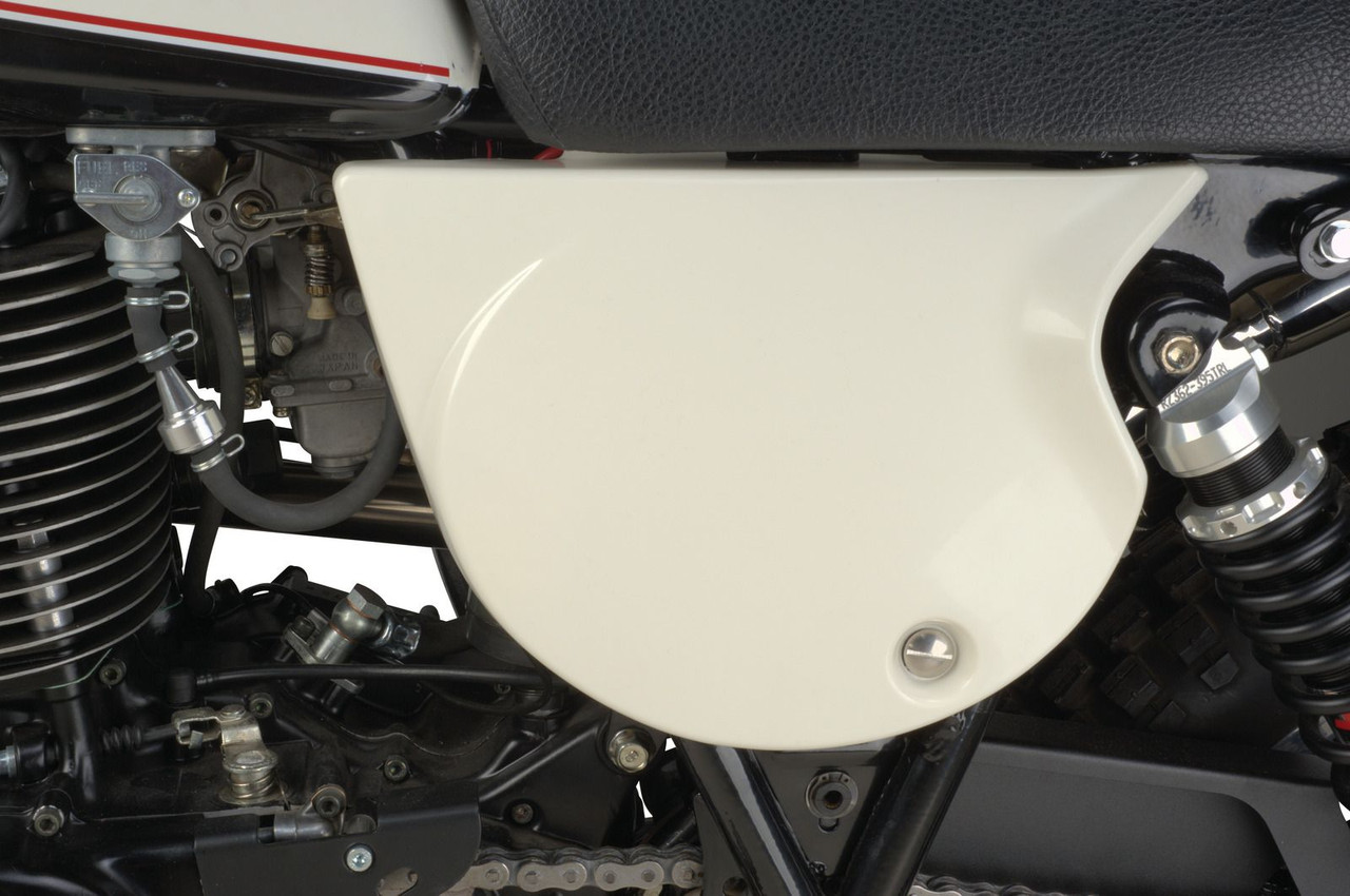 Replica Side Cover left TT500 XT500, White / Clean White, for pin bolt mounting see item 21109A