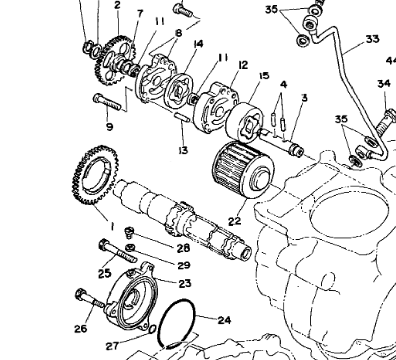 Clutch Gear Pump Drive YAMAHA SR400, SR500, TT500, XT500 (OEM reference # 583-13324-00)