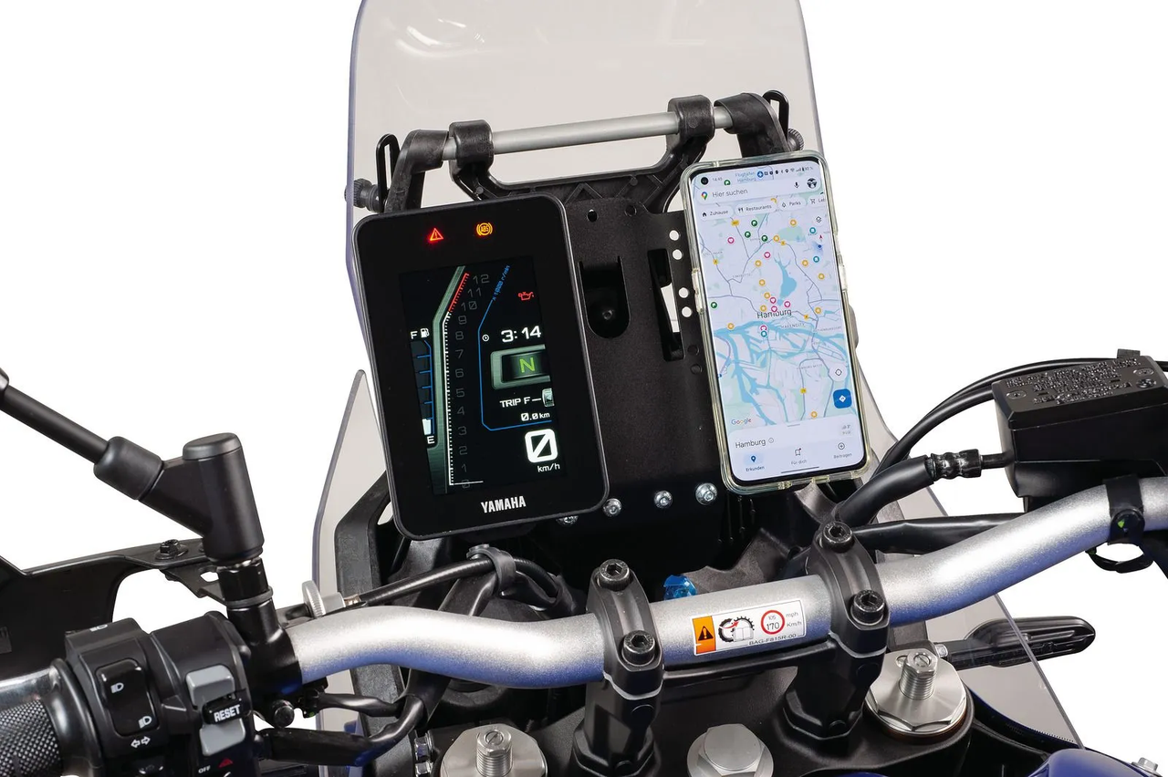 Rallye-Cockpit Plate, speedo offset to the left, universal mounting option for smartphone, GPS, etc. (requires stabiliser item no. 31113-WR)