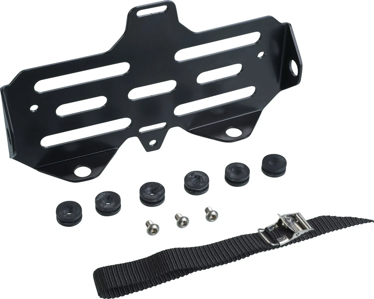 YAMAHA SR400, SR500, XT250, XT500 Jerry Can Adapter, can be screwed on to all SLC side pannier racks, black plastic coated