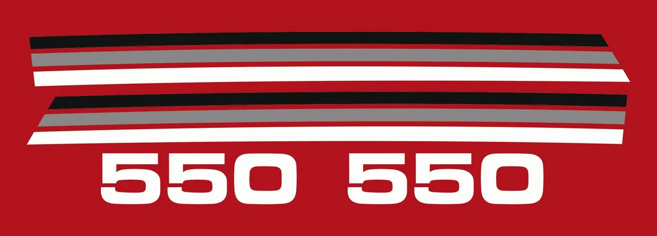 YAMAHA XT550 Decal Set for Side Covers, white/silver/black, 1 pair for right and left, 4pcs.