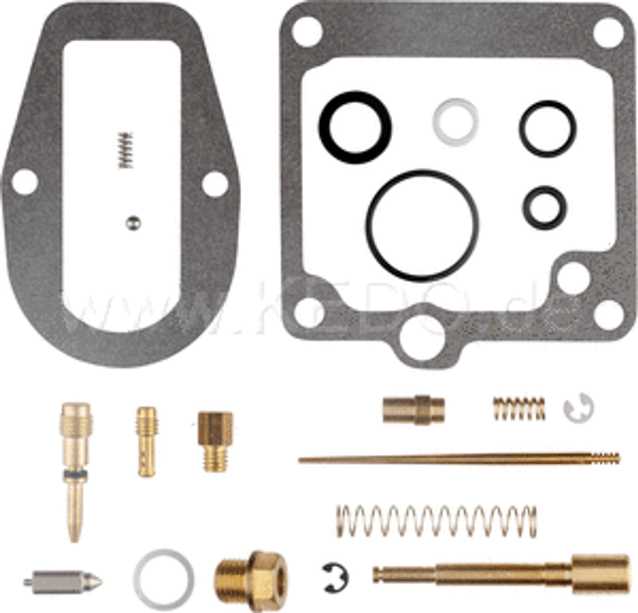 Carburettor Rebuild-Kit incl. choke piston, -spring & -ball, gasket for actuating shaft (Main Jet #230, Pilot Jet #25)