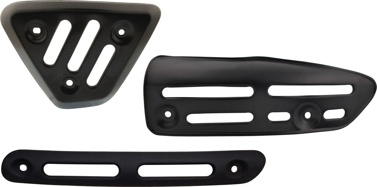 YAMAHA XT500'77- Heat Shield Set for Header Pipe, Expansion Chamber, Header Pipe, stainless steel black coated