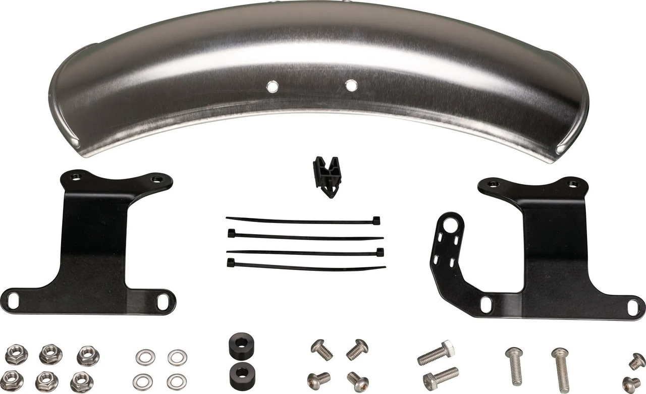 Aluminium Front Fender incl. Bracket (black), complete ready to mount, YAMAHA FZ-07 to 2014, MT-07' to 2014, XSR700 to 2020, incl. Bracket, aluminium untreated, handmade, Made in Germany