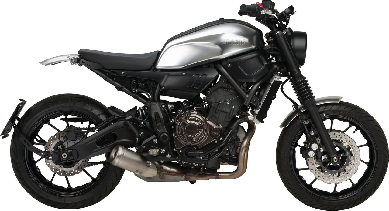 Aluminium Front Fender incl. Bracket (black), complete ready to mount, YAMAHA FZ-07 to 2014, MT-07' to 2014, XSR700 to 2020, incl. Bracket, aluminium untreated, handmade, Made in Germany