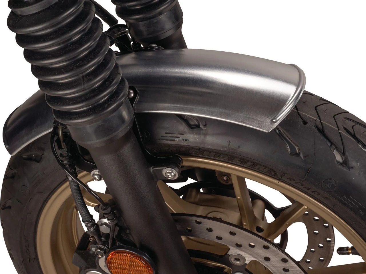 Aluminium Front Fender incl. Bracket (black), complete ready to mount, YAMAHA FZ-07 to 2014, MT-07' to 2014, XSR700 to 2020, incl. Bracket, aluminium untreated, handmade, Made in Germany