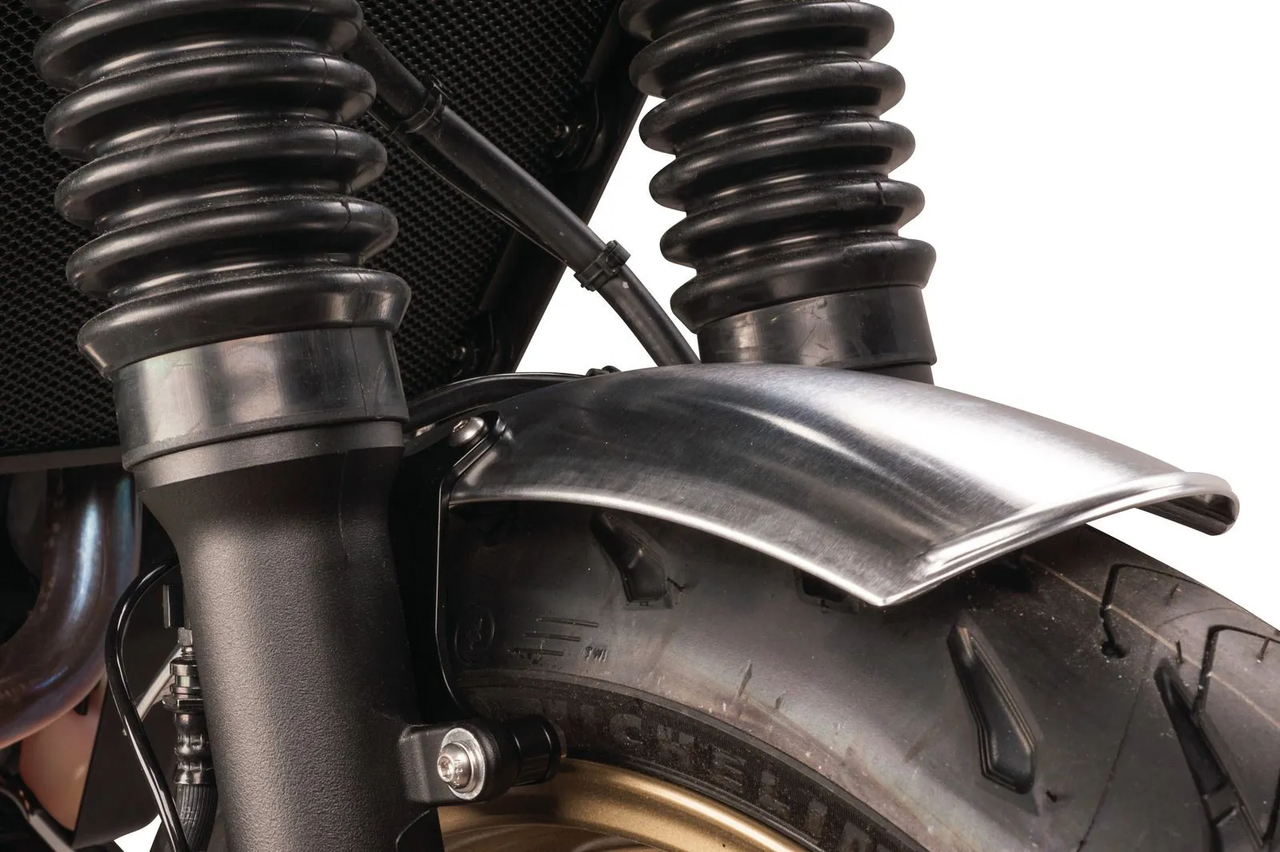 Aluminium Front Fender incl. Bracket (black), complete ready to mount, YAMAHA FZ-07 to 2014, MT-07' to 2014, XSR700 to 2020, incl. Bracket, aluminium untreated, handmade, Made in Germany