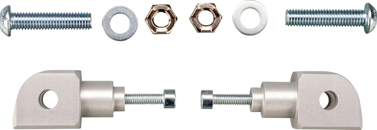 Footpeg Hinges for Driver's Footpegs, aluminium silver anodised, 1 pair YAMAHA SR400FI'14-, SRX600-'89, MT03, SZR660, XSR700, MT-07, TDM850, TRX850, MT-09, XSR900, TDM900