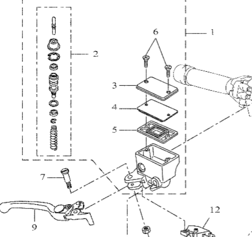 Front Brake Master Cylinder Repair Kit YAMAHA Ténéré700 (XTZ690) from 2019 onwards, TDM900/A'04-, XT1200Z'14-'15