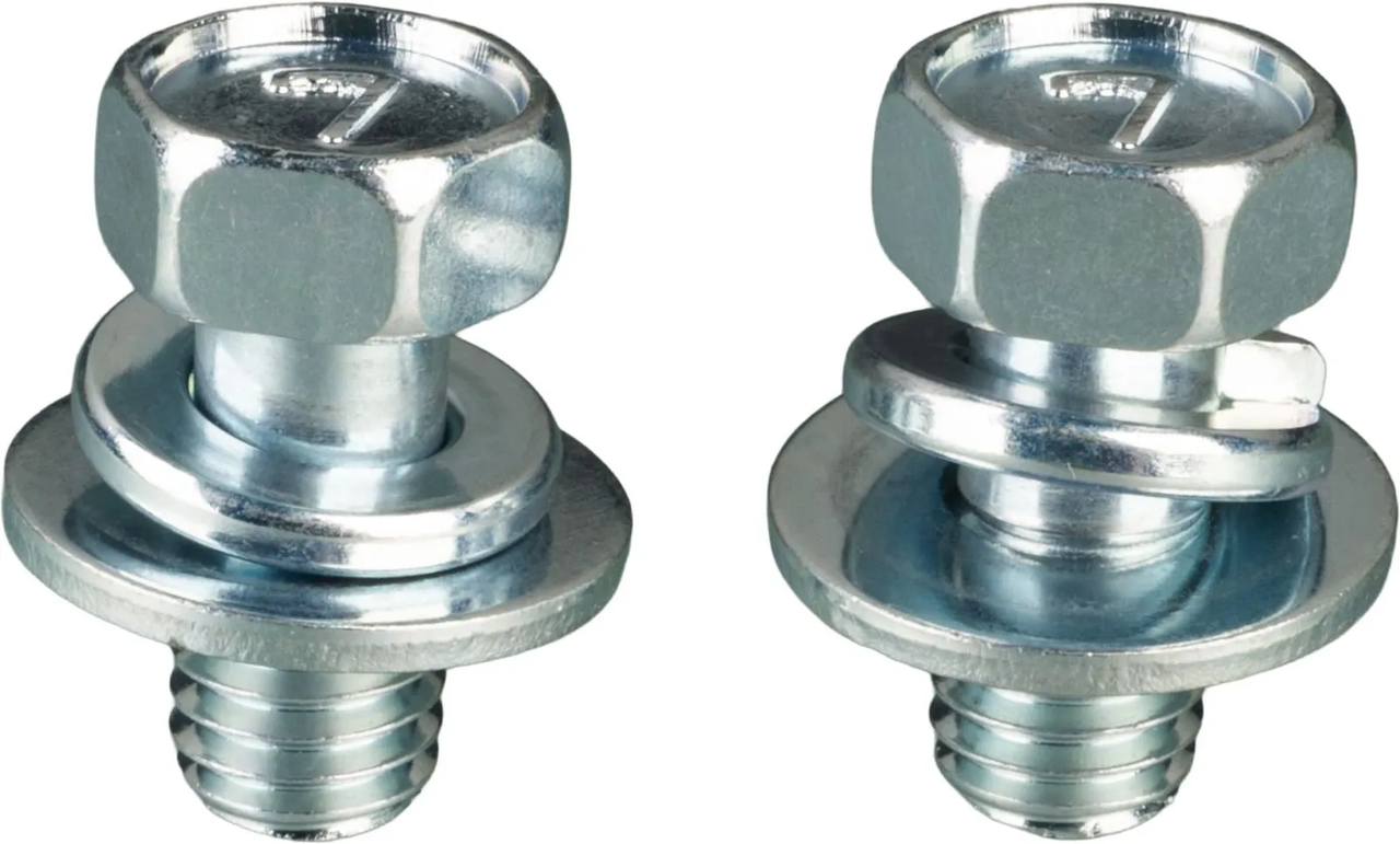 Seat Mounting Kit YAMAHA TT500, XT500 with Hexagon Head (Seat-to-frame mounting, M8 bolt with captive washer & spring washer, 12 mm spanner size, chrome-plated)