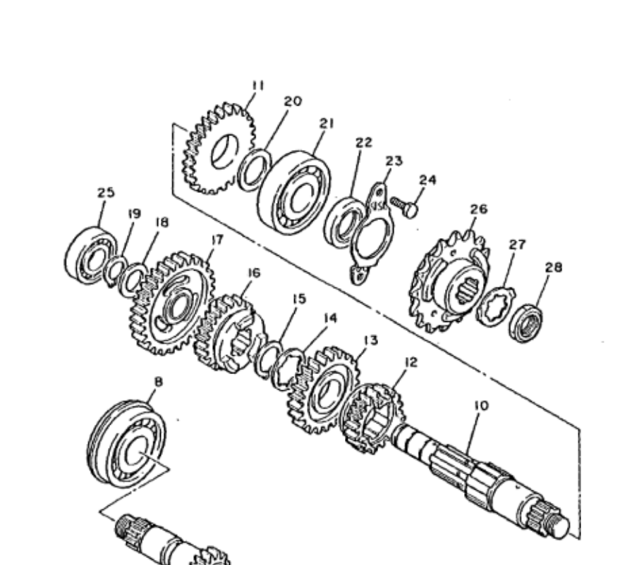 Retaining Plate / Locking Tab, gearbox output YAMAHA XT600, stainless steel