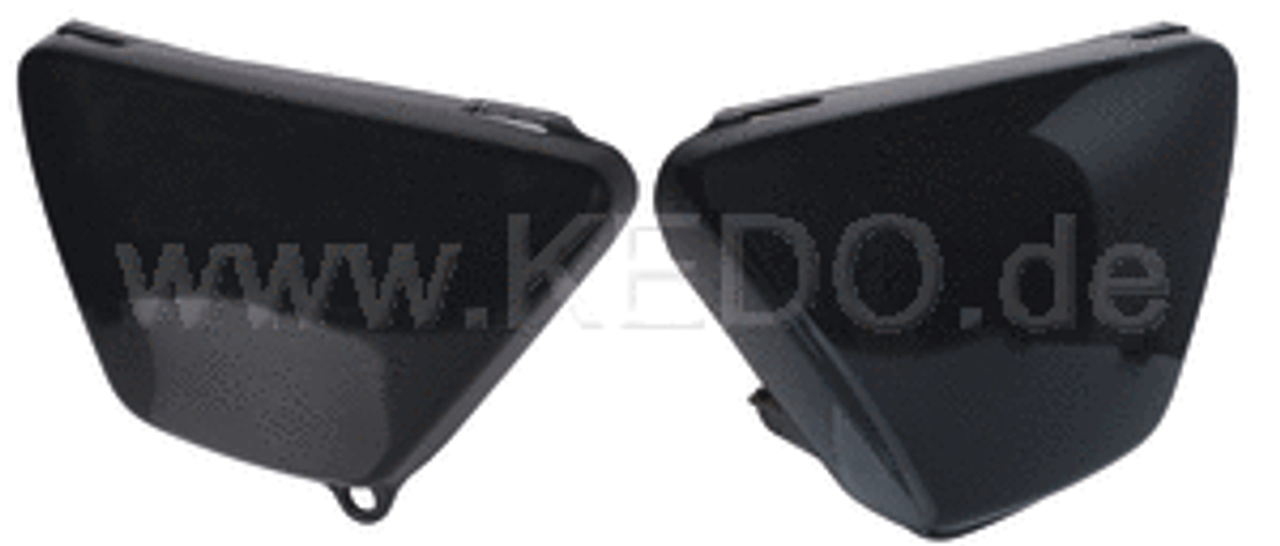 Side Cover Set Yamaha SR400 non EFI, SR500 (pair) Black