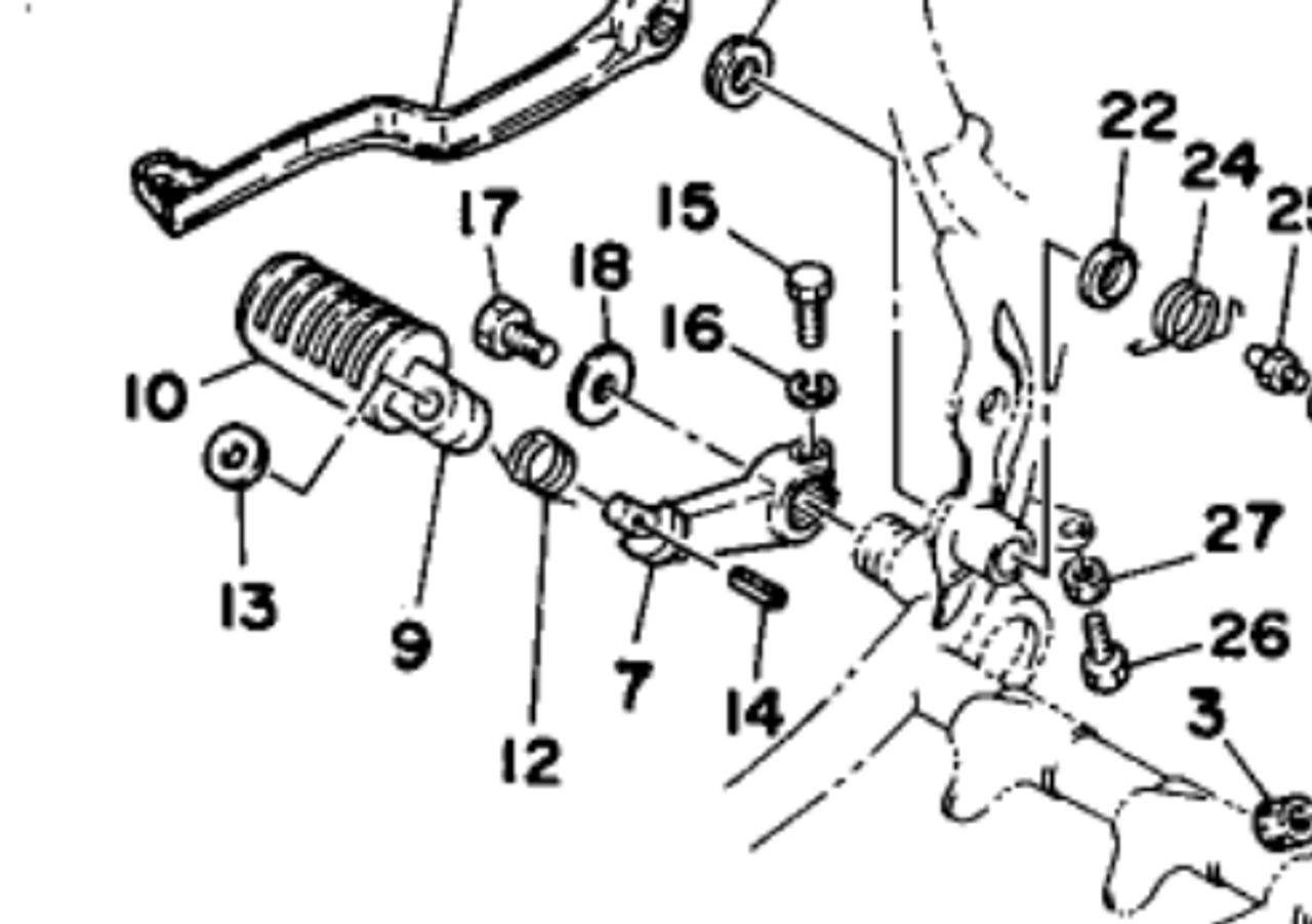 Bolt Footpeg Bracket to frame YAMAHA SR400, SR500 TT500 XT500 # 97017-10016