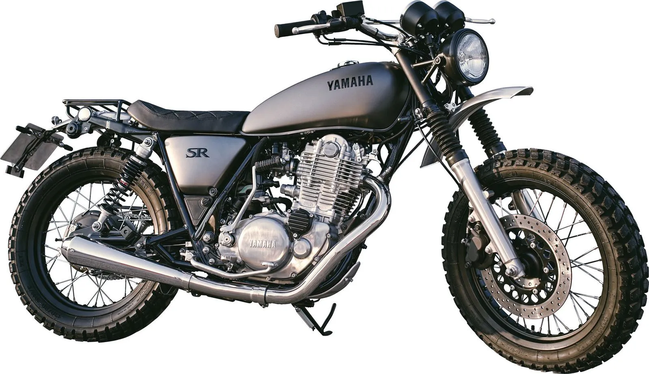 YAMAHA SR400, SR500 Headlamp Assembly Complete with black plastic housing and H4 Clear Lens Insert Gibbon Slap