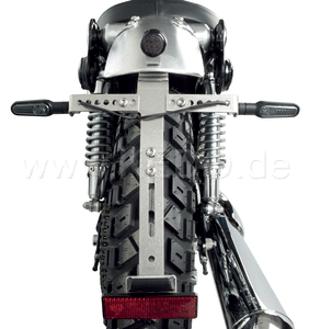 YAMAHA SR400, SR500 License Plate Bracket 'GibbonSlap'-Style ,Stainless, incl. Mounting Material (Additional Equipment: License Plate Lamp 62021, Indicator Stay 63022)