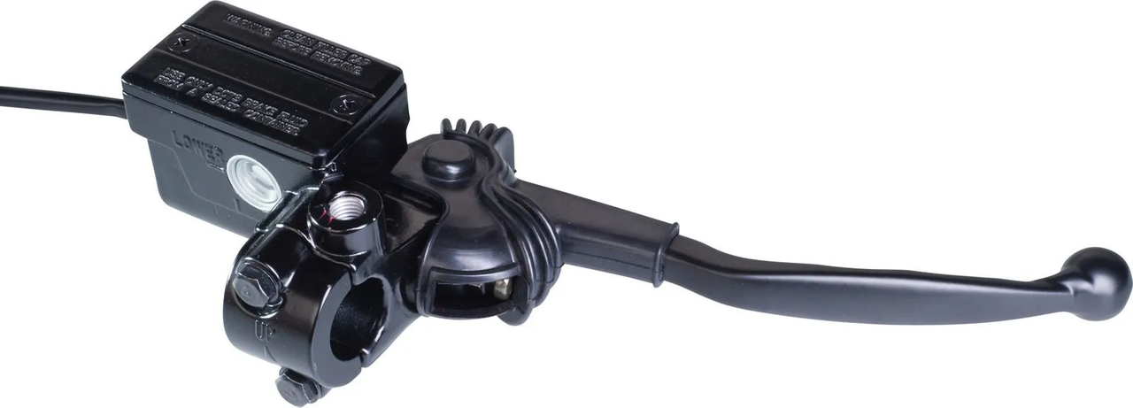 YAMAHA SR400, SR500 Replica Master Cylinder '48T' incl. Black Brake Lever, Clamp and Brake Light Switch, Suitable for OEM LH-Thread Mirror