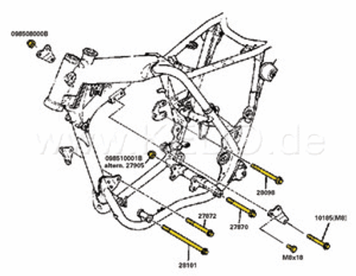 Bolt Engine Mounting  80mm M8x1.25 (at Cylinder Head Cover) OEM # 95814-08080-00