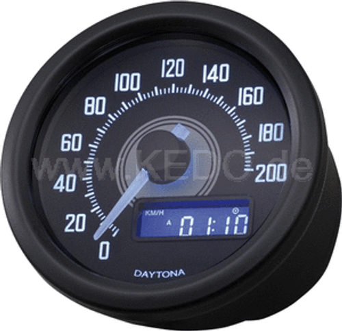 Speedometer Daytona 'Velona', Diam. 60x45mm, Black Speedometer Daytona 'Velona', Diam. 60x45mm, Black