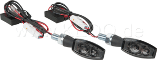 Indicator 'Blaze', Mini LED Black Metal Housing w/ Rubber Stem. smoke lens, YAMAHA XSR700 Waterproof Pins. 1 Pair Indicator 'Blaze', Mini LED Black Metal Housing w/ Rubber Stem. smoke lens, YAMAHA XSR700 Waterproof Pins. 1 Pair