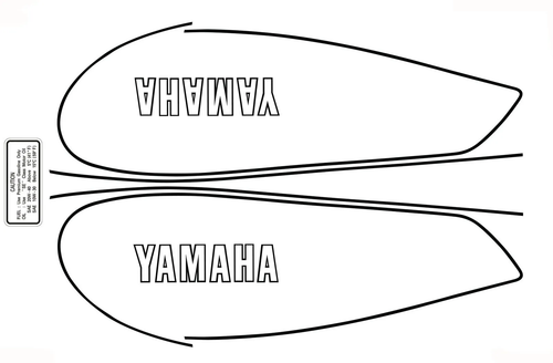 YAMAHA TT500 Fuel / Petrol Tank Decal Set – 1980 Black White Overcoatable LH RH YAMAHA TT500 Fuel / Petrol Tank Decal Set – 1980 Black White Overcoatable LH RH