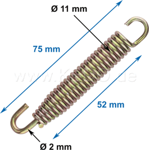 Spring for Muffler, Universal, Zinc-Plated, 75x11mm, 1 Rotating Hook Spring for Muffler, Universal, Zinc-Plated, 75x11mm, 1 Rotating Hook