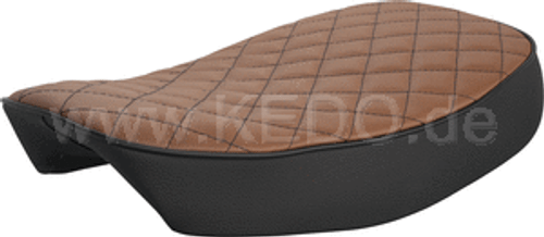 Comfort-Seat "Heritage", black/brown top with hand sewn diamond pattern, ready-to-mount