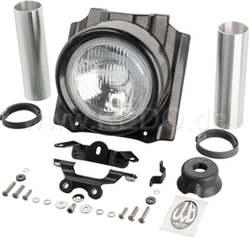 JvB-moto 'Super7' ABS Headlight cover XSR700, MT-07'18-on, unpainted, incl. H4 lamp insert with embossed glass, aluminium front fork covers, mounting material - SPECIAL ORDER