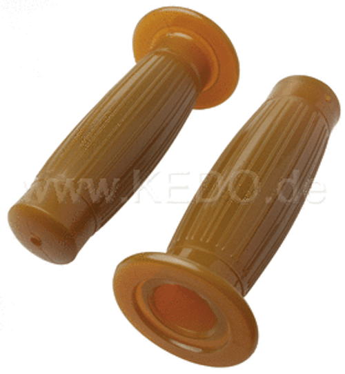 Handlebar Grips, Beston Style Caramel-Brown, 22mm, Soft Rubber, 1 Pair Handlebar Grips, Beston Style Caramel-Brown, 22mm, Soft Rubber, 1 Pair
