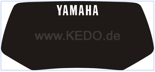 Decal for Headlight Fairing, black with white YAMAHA lettering (Heavy Duty quality with protective laminate) Decal for Headlight Fairing, black with white YAMAHA lettering (Heavy Duty quality with protective laminate)
