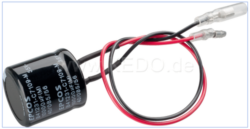 PME Mini Battery Eliminator incl. Mounting Material, connection through supplied Japan bullet connectors, (replaces battery), Ø 30mm x 32mm