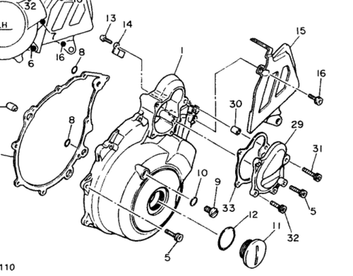 YAMAHA TT600E/RE, XT600E, SRZ660, XTZ660 Gasket Starter Cover (OEM) 4DW-15455-00