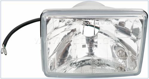 H4-Headlight Insert with Clear Lens for Original Headlight Fairing, E-approved, adjustable, with parking light