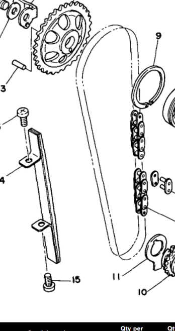Cam Chain DID 219T-106L PP - Joining Link Supplied. HONDA, KAWASAKI, SUZUKI, YAMAHA SR400 SR500 TT500 XT500 (Cam Chain) OEM: # 94500-02106 # 94500-02106-00
