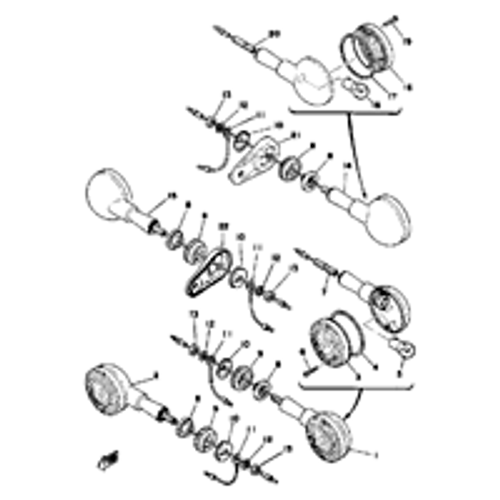 1976 XT500C - Parts List & Diagram - FLASHER LIGHT (Add to cart for FREE high resolution download)