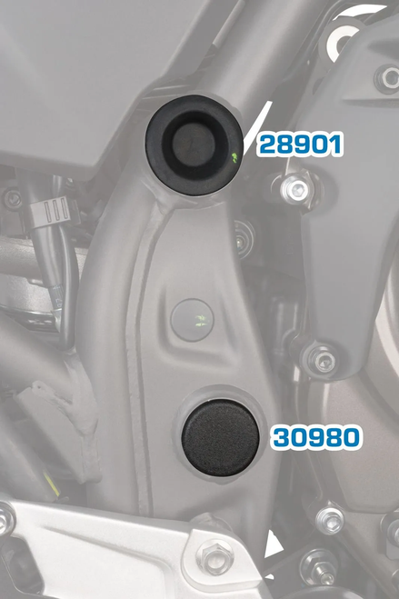 T700 Frame Cover Caps Plugs, closes the openings of the swing arm mount in the frame, 1 piece may be needed twice (LH+RH)