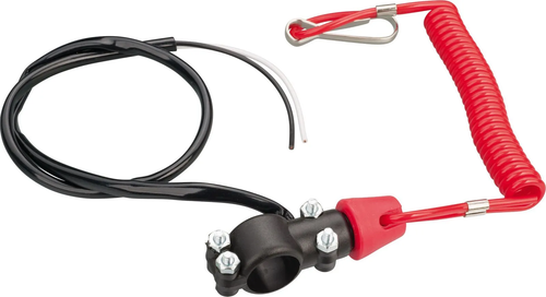 Kill Switch ('dead man'-switch) for contact- and CDI ignitions (contact open, when actuated/used), 2-pole, 22mm clamp diameter for handlebar mounting