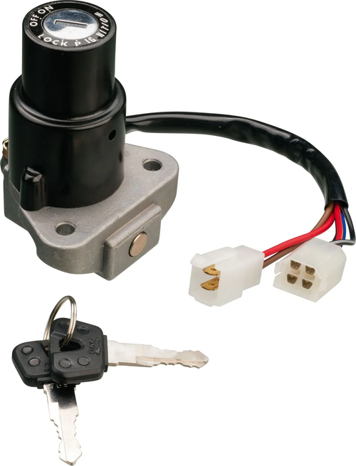 YAMAHA SR400, SR500 Ignition Switch/Main Switch with Steering Lock, plug suitable for wiring loom item 40107-18, also suitable for models with lateral steering lock YAMAHA SR400, SR500 Ignition Switch/Main Switch with Steering Lock, plug suitable for wiring loom item 40107-18, also suitable for models with lateral steering lock