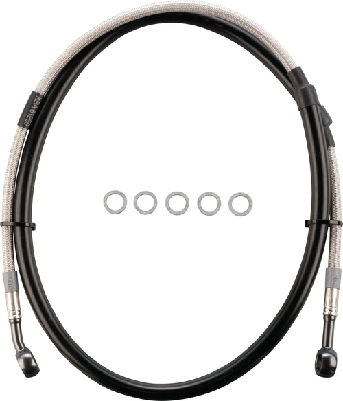 YAMAHA XT600Z'85-'87 (55W, 1VJ), XT600-'86 (43F) TRW/LUCAS Steel Braided Brake Line, front, transparent coating (Vehicle Type Approval)